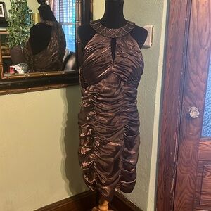 Crochet Metallic Copper Color dress